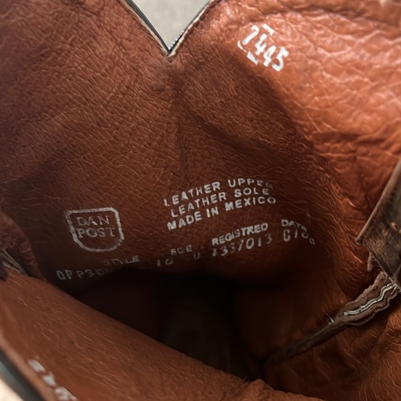 Brown/Tan Dan Post Men Genuine Python Skin Cowboy Boots. Worn 2x. 10D - Picture 8 of 8